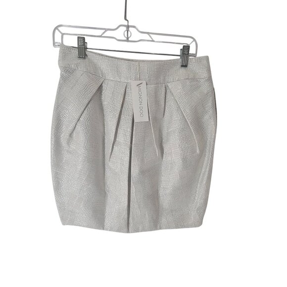 Mignon Doo NWT Women's Metallic Skirt Size 4 - Picture 4 of 12